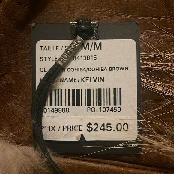 RUDSAK Brown Leather & Fur Aviator Winter Hat NWT - Picture 10 of 10